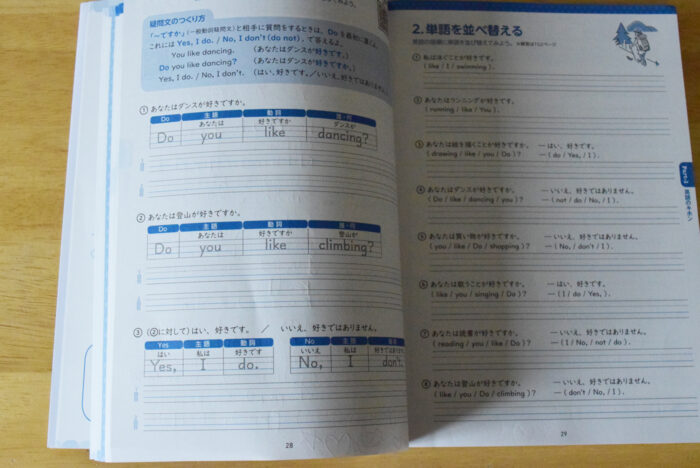 実際の練習ページ