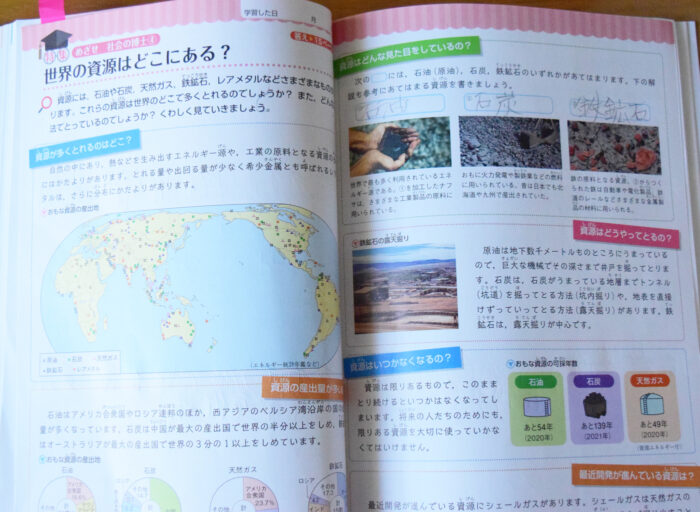 勉強した社会のワーク